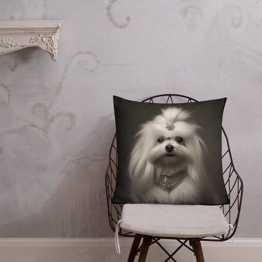 Queen Maltese | Premium Throw Pillow