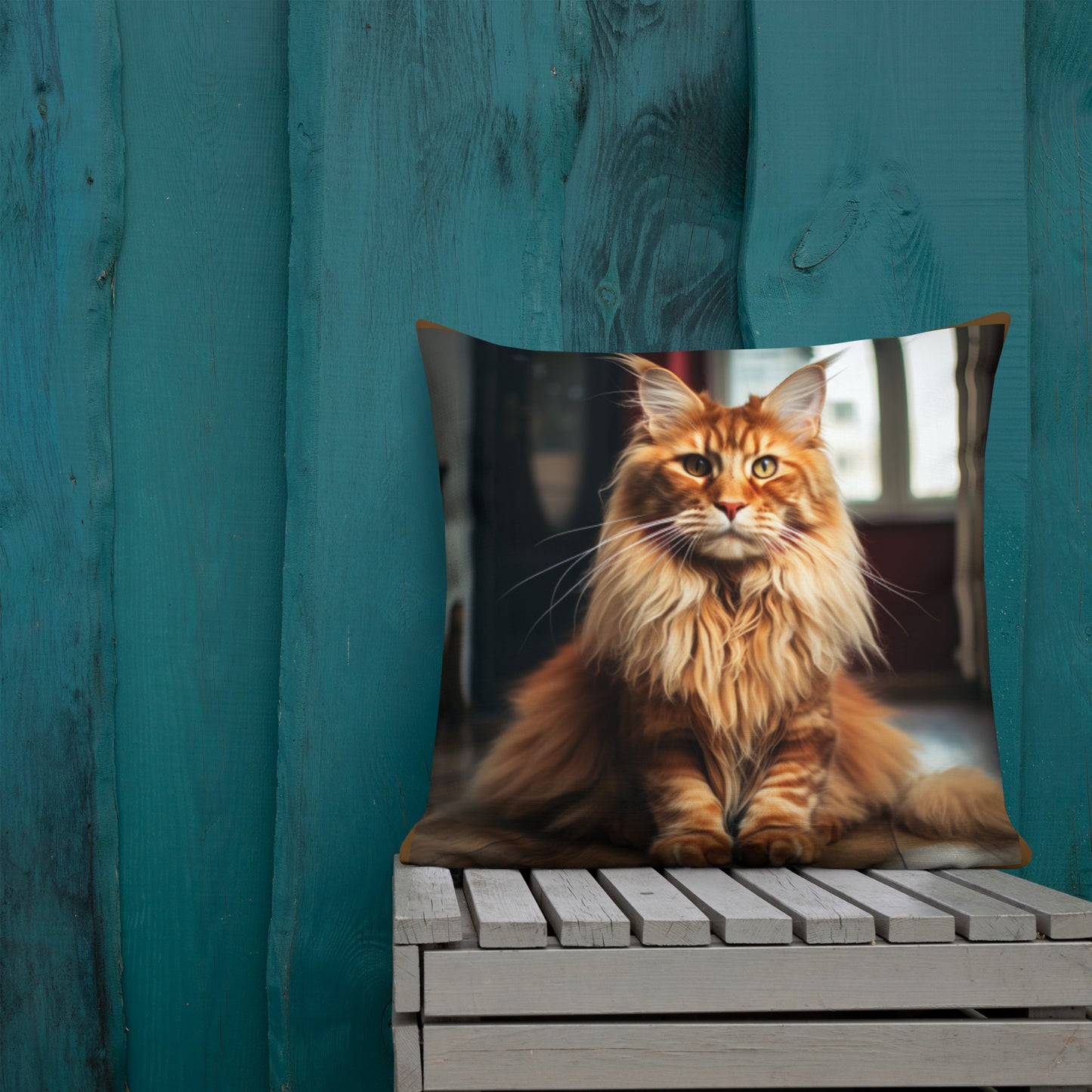 Orange Maine Coon | Premium Throw Pillow