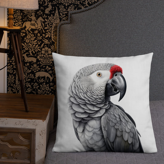 African Grey Hunk | Premium Throw Pillow