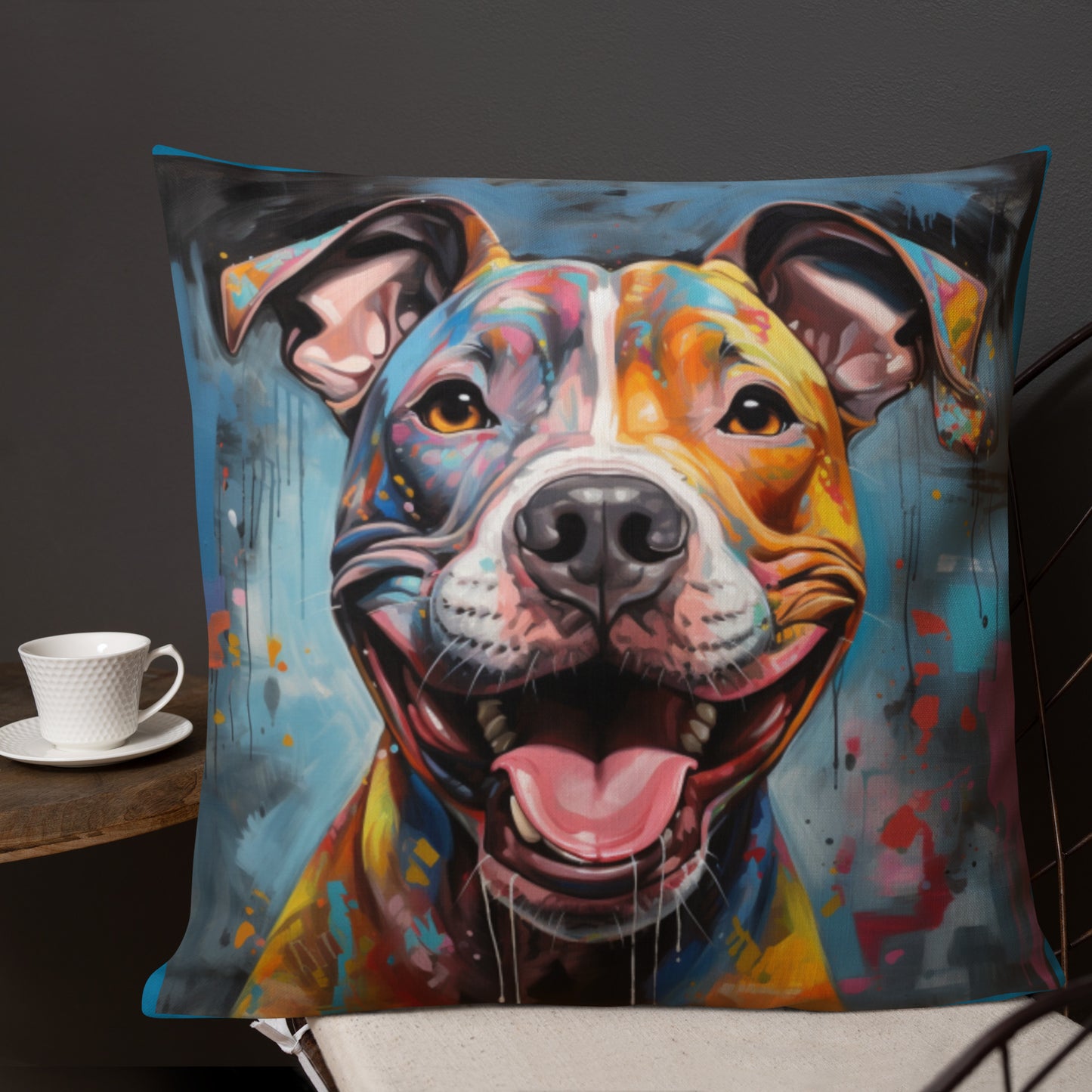 Graffiti Pitbull | Premium Throw Pillow