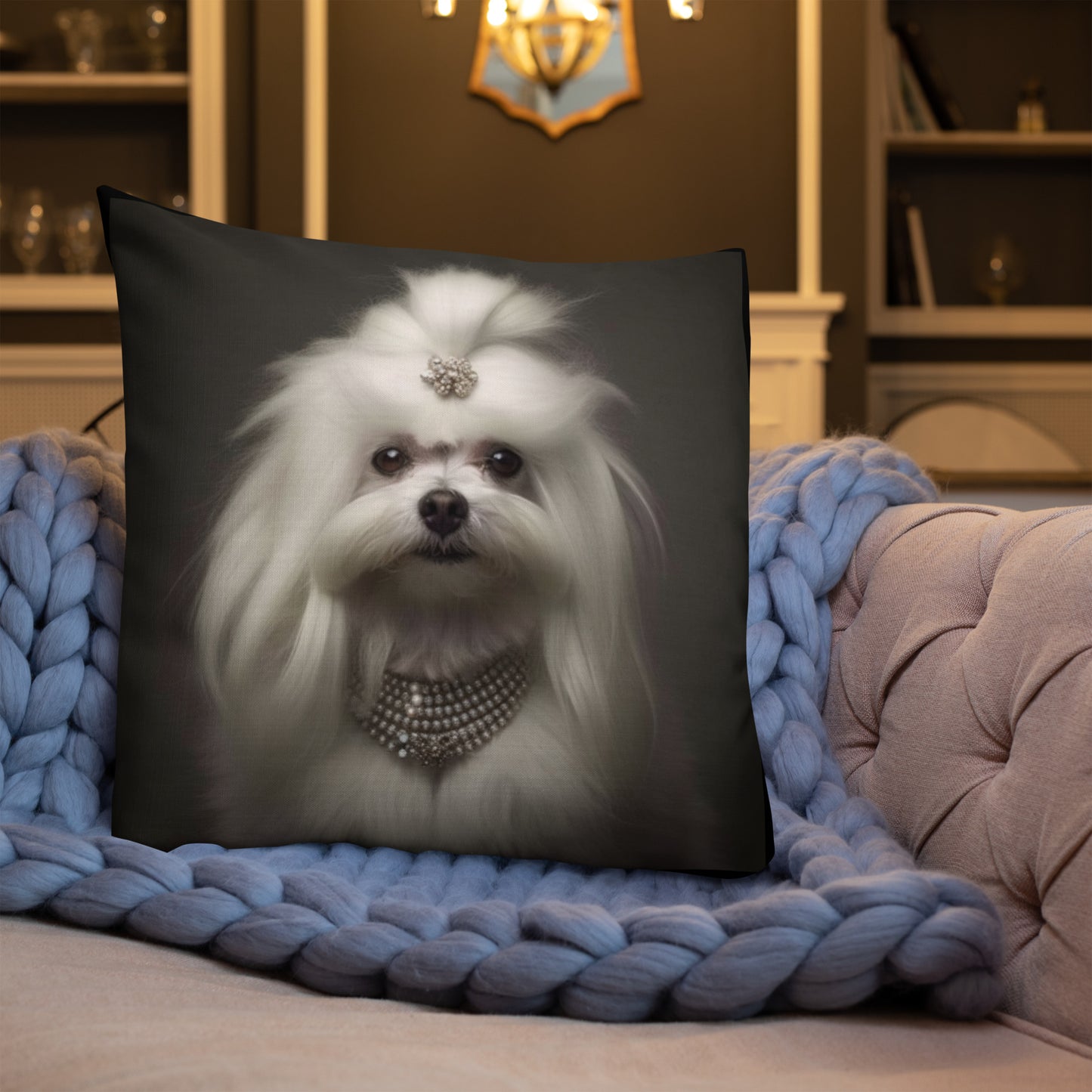 Queen Maltese | Premium Throw Pillow