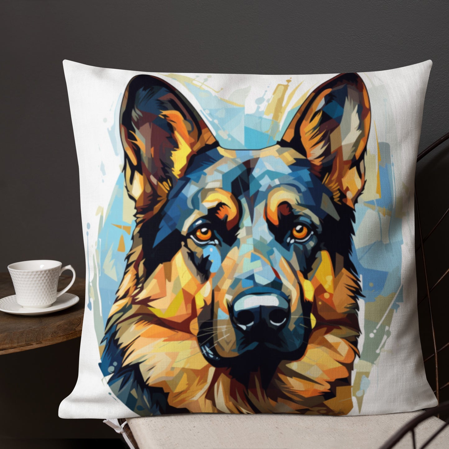 Watercolor German Shepherd | Premium Throw Pillow