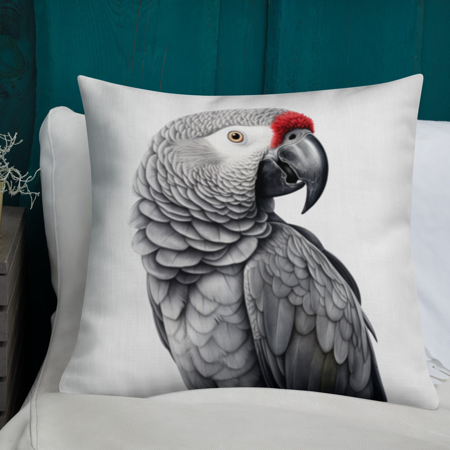 African Grey Hunk | Premium Throw Pillow