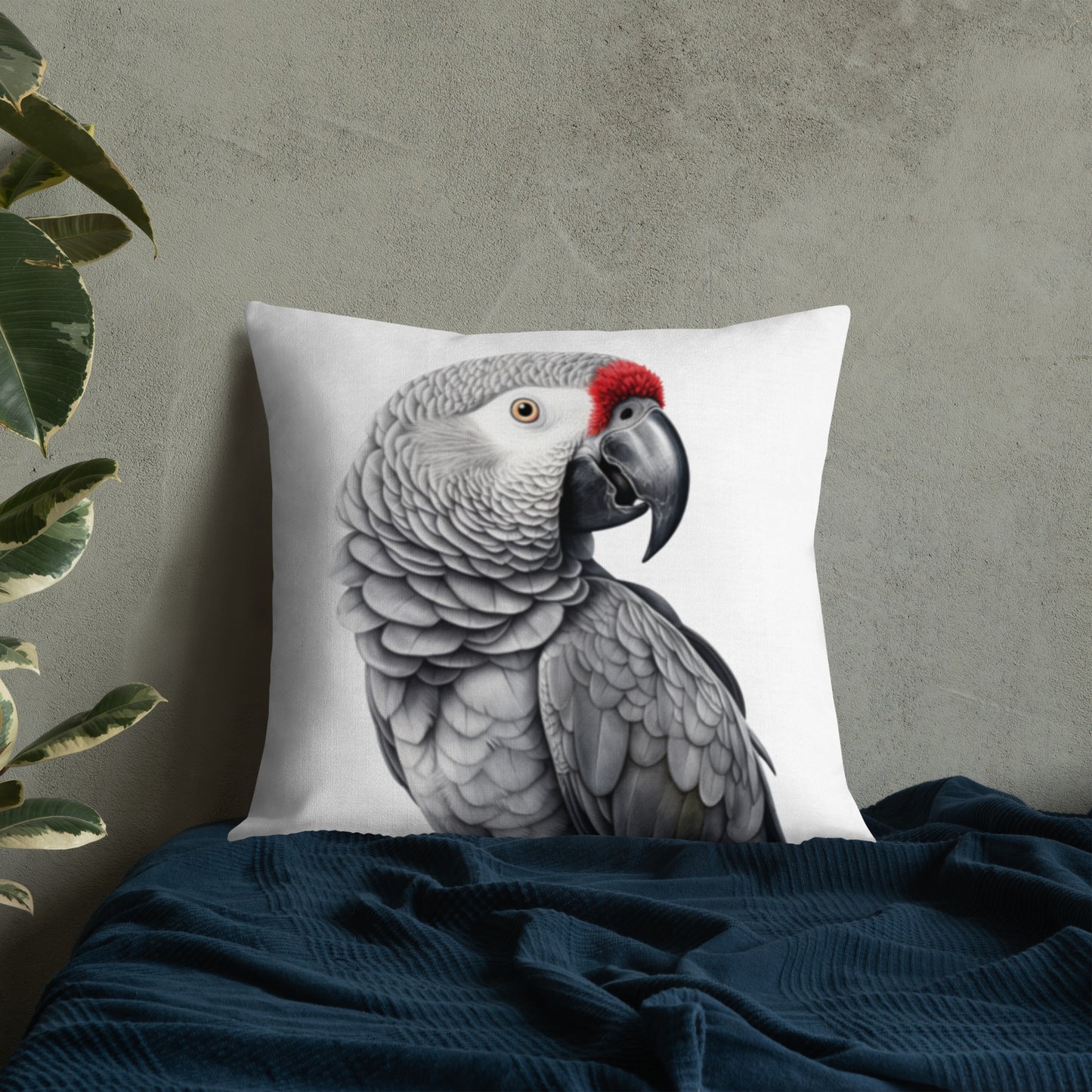 African Grey Hunk | Premium Throw Pillow