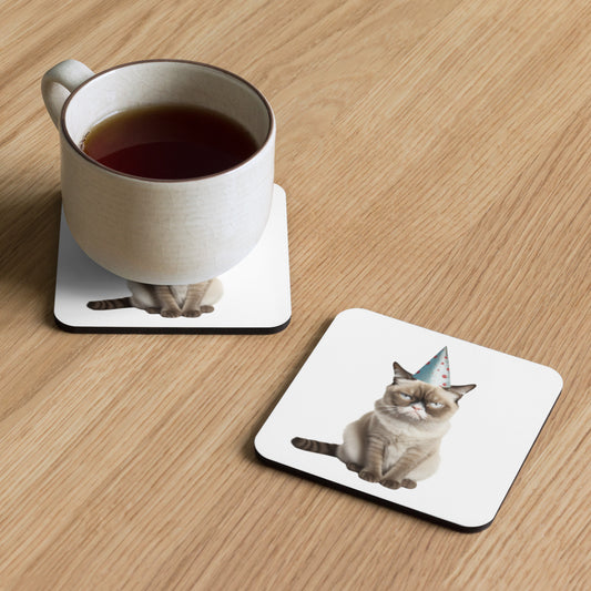 Angry Cat | Cork-Back Coaster